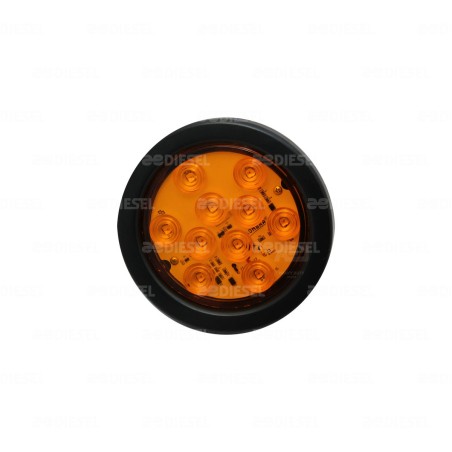 PLAFÓN 12V 10 LED ÁMBAR 4" GOMA DESTELLO