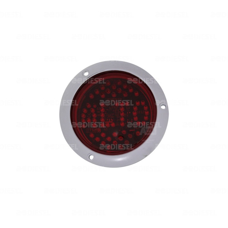 PLAFÓN 12/24V 69 LED 4" ROJO ALTO CROMADO ESTROBO