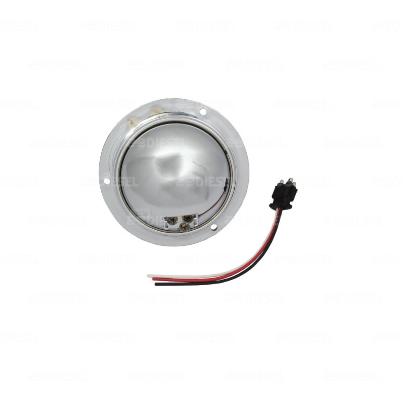 PLAFÓN 12/24V 69 LED 4" ROJO ALTO CROMADO ESTROBO