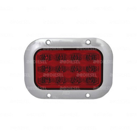 PLAFÓN 12/24V 12 LED TRASERO ROJO CROMADO ESTROBO