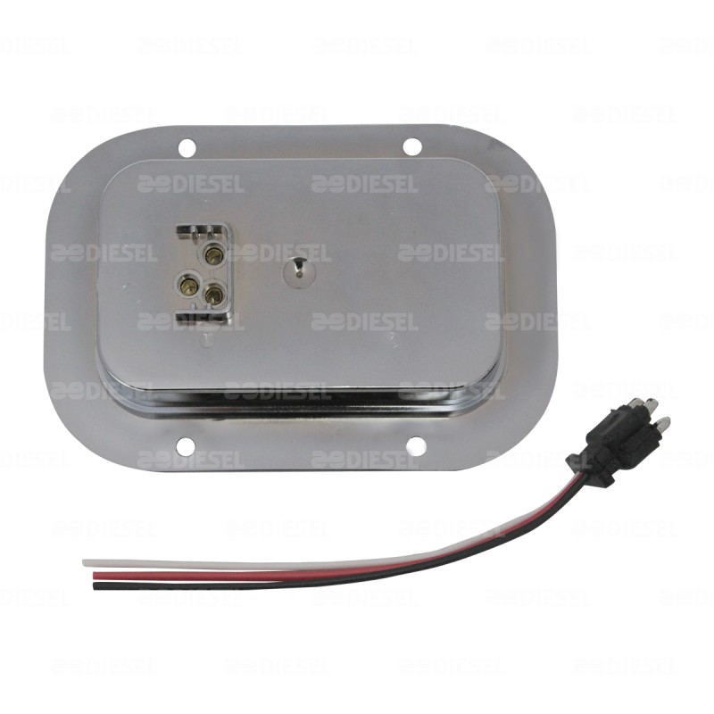 PLAFÓN 12/24V 12 LED TRASERO ROJO CROMADO ESTROBO