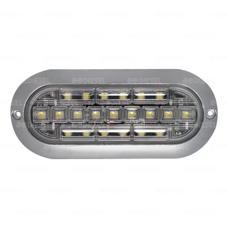 PLAFÓN 12/24V 21 LED OVALADO BLANCO CROMADO PLANO ALTA/BAJA/FIJA