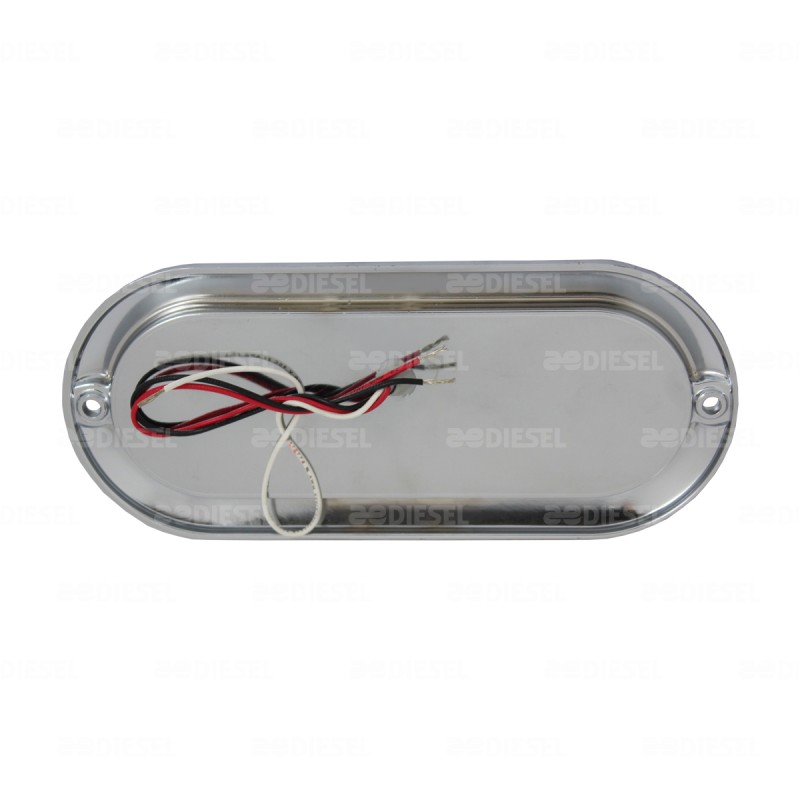 PLAFÓN 12/24V 21 LED OVALADO BLANCO CROMADO PLANO ALTA/BAJA/FIJA