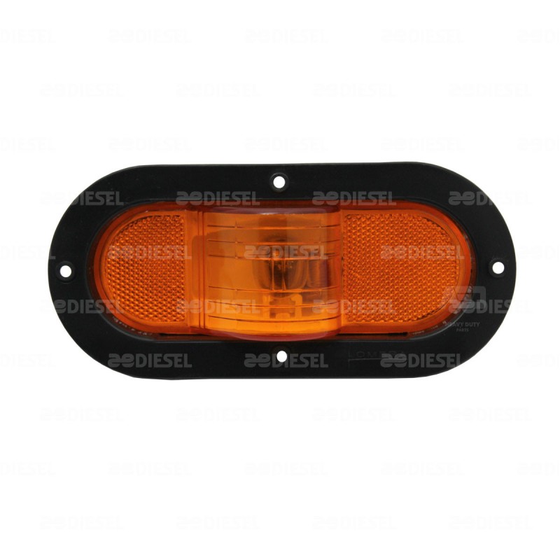 PLAFÓN 12V ÁMBAR OVALADO SELLADO BRIDA