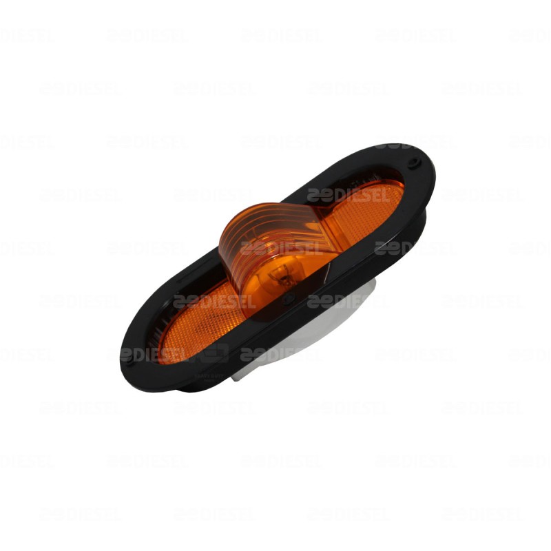 PLAFÓN 12V ÁMBAR OVALADO SELLADO BRIDA