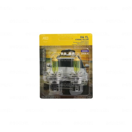 FOCO H4 12V 60W/55W YELLOW LIGHT +50% JUEGO