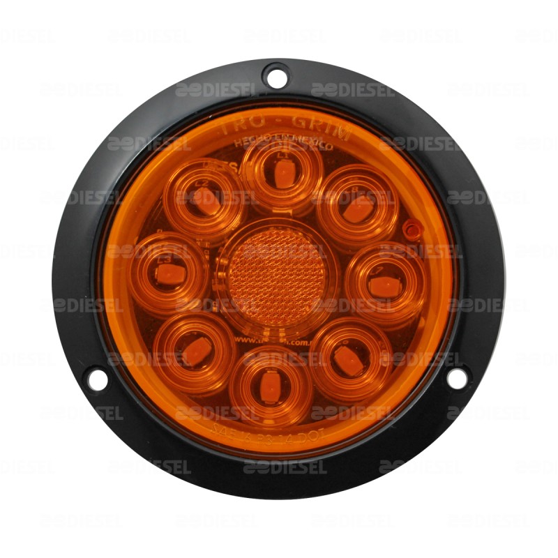 PLAFÓN 12/24V 8 LED 4" ÁMBAR NEGRO ALTA/BAJA/FIJA