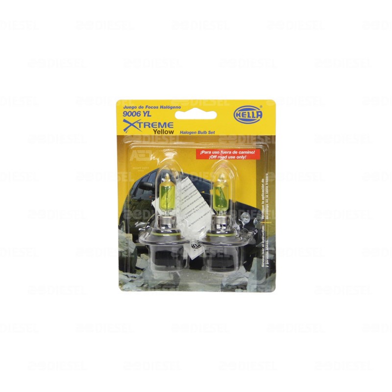 FOCO 9006 12V 55W YELLOW LIGHT +50% JUEGO