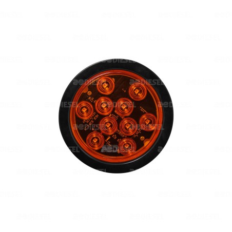 PLAFON 12V 10 LED AMBAR GOMA FIJO