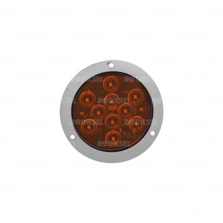PLAFÓN 12V 10 LED ÁMBAR BRIDA C/DES C/C