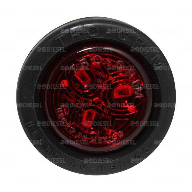 PLAFÓN 12/24V 3 LED 2" ROJO GOMA FIJA
