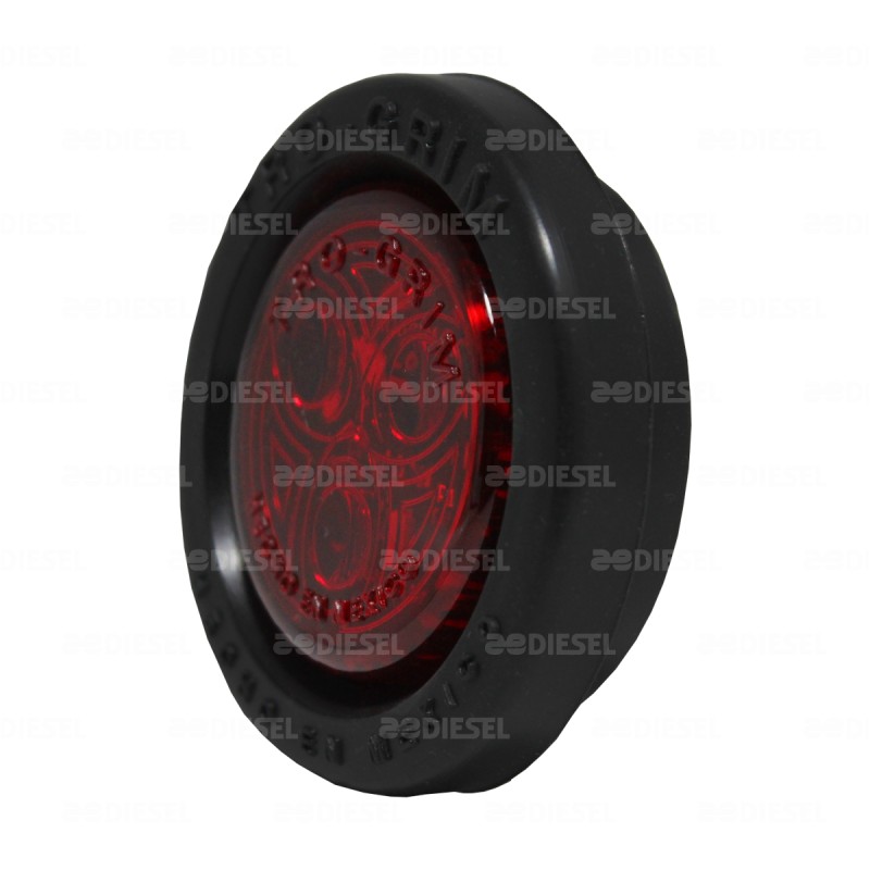 PLAFÓN 12/24V 3 LED 2" ROJO GOMA FIJA