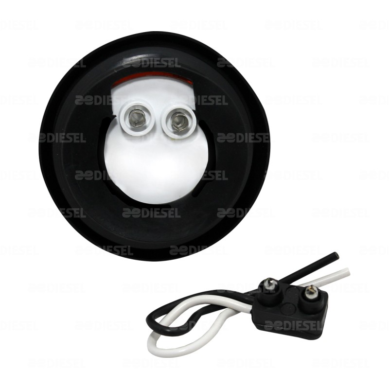 PLAFÓN 12/24V 3 LED 2" ROJO GOMA FIJA