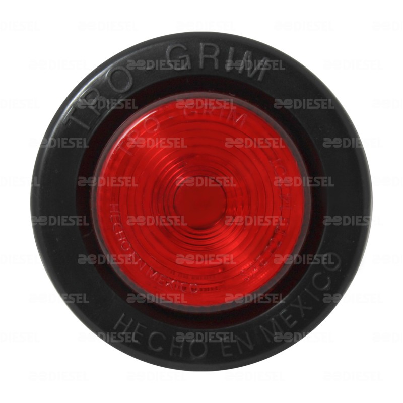 PLAFÓN 12/24V 6 LED 2 1/2"  ROJO GOMA FIJA