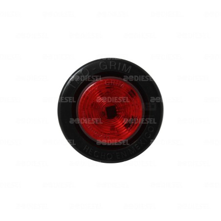 PLAFÓN 12/24V 6 LED 2 1/2"  ROJO GOMA FIJA
