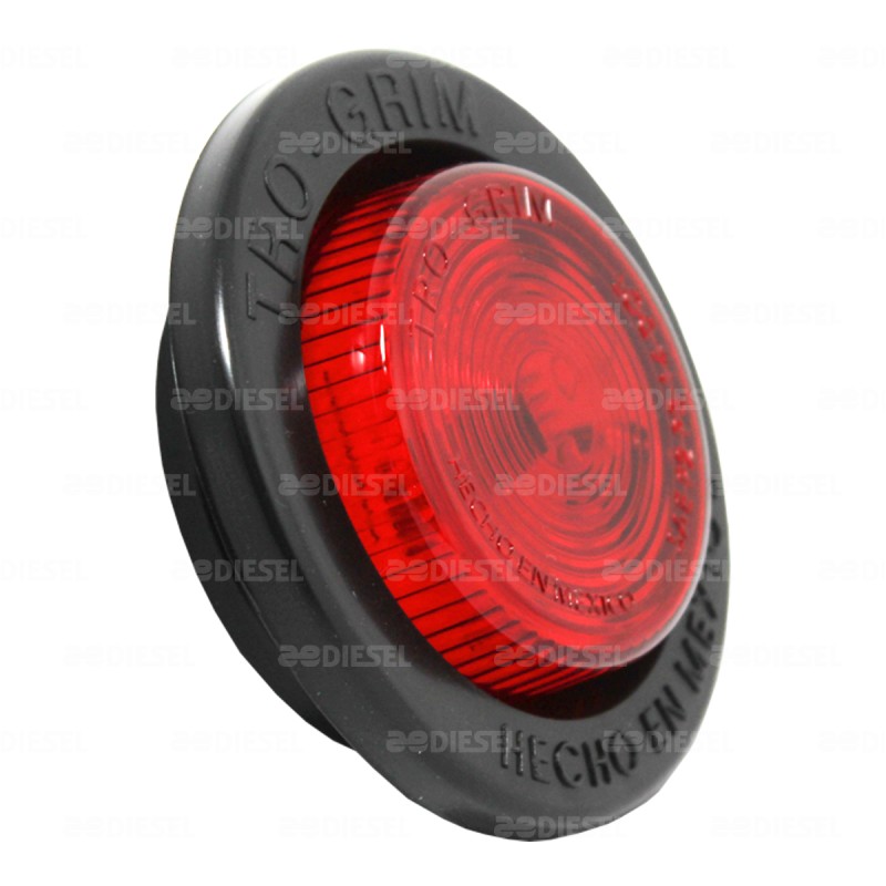 PLAFÓN 12/24V 6 LED 2 1/2"  ROJO GOMA FIJA