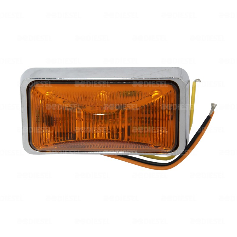 PLAFÓN 12V 6 LED LATERAL ÁMBAR CROMADO FIJA