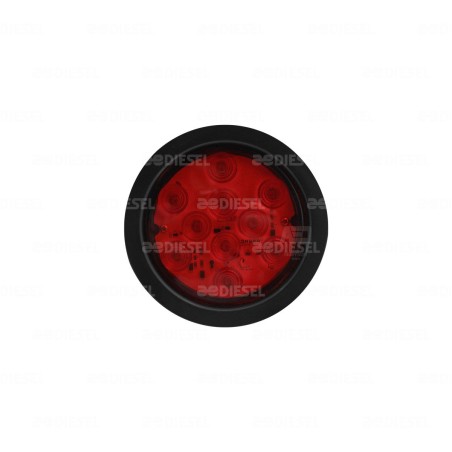 PLAFÓN 12V 10 LED ROJO 4" GOMA DEST C/C