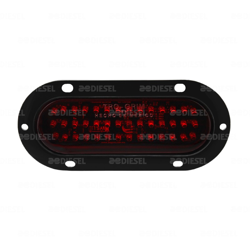 PLAFÓN 12/24V 42 LED ROJO OVALADO NEGRO ESTROBO