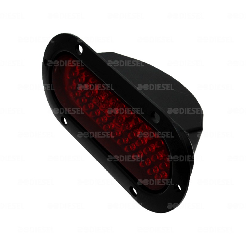 PLAFÓN 12/24V 42 LED ROJO OVALADO NEGRO ESTROBO