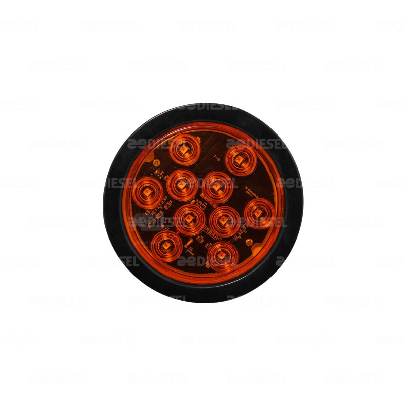 PLAFÓN 24V 10 LED ÁMBAR 4" GOMA C/C