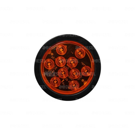 PLAFÓN 24V 10 LED ÁMBAR 4" GOMA C/C