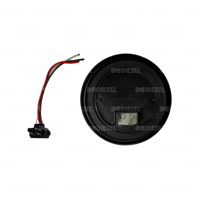 PLAFÓN 24V 10 LED ÁMBAR 4" GOMA C/C