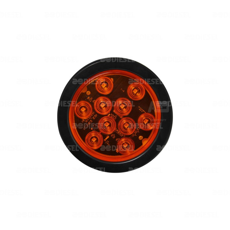 PLAFÓN 12V 10 LED ÁMBAR 4" GOMA C/C