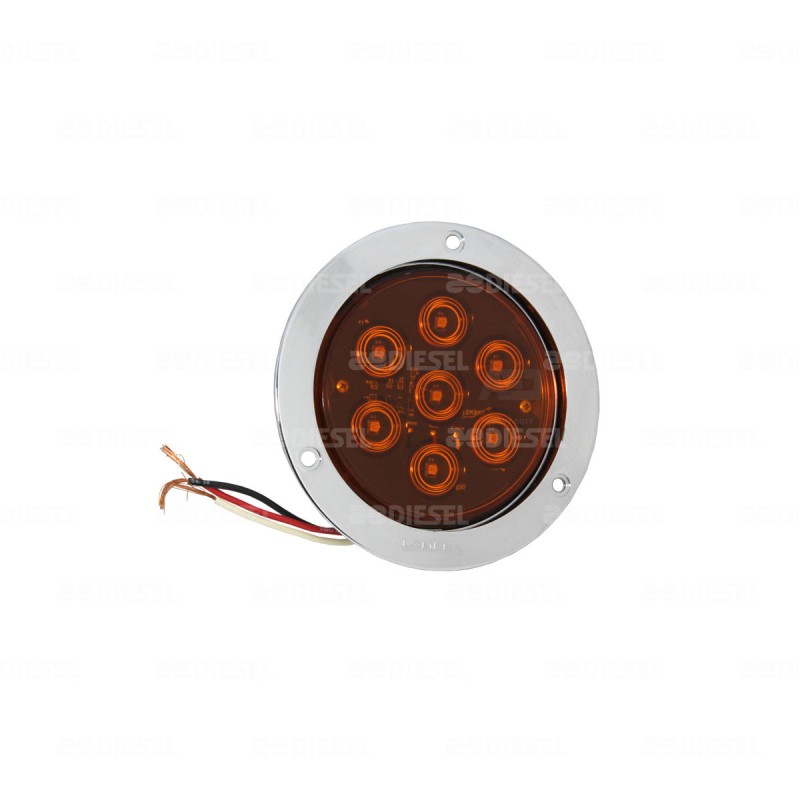 PLAFÓN 12V 7LED ÁMBAR 4" BRIDA CR C/C