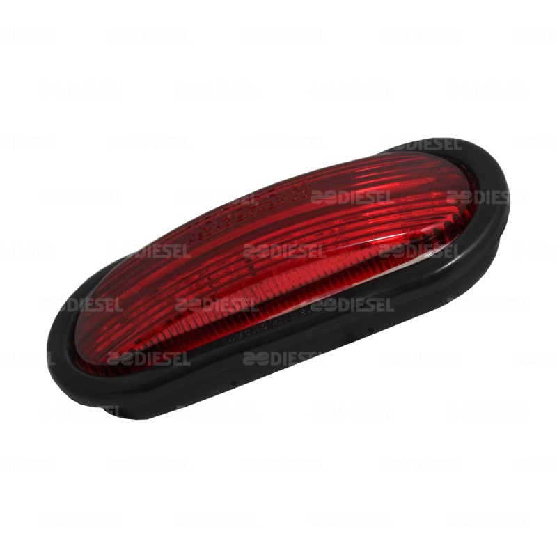 PLAFÓN 12V 11 LED ROJO OVALADO CROMADO STOP