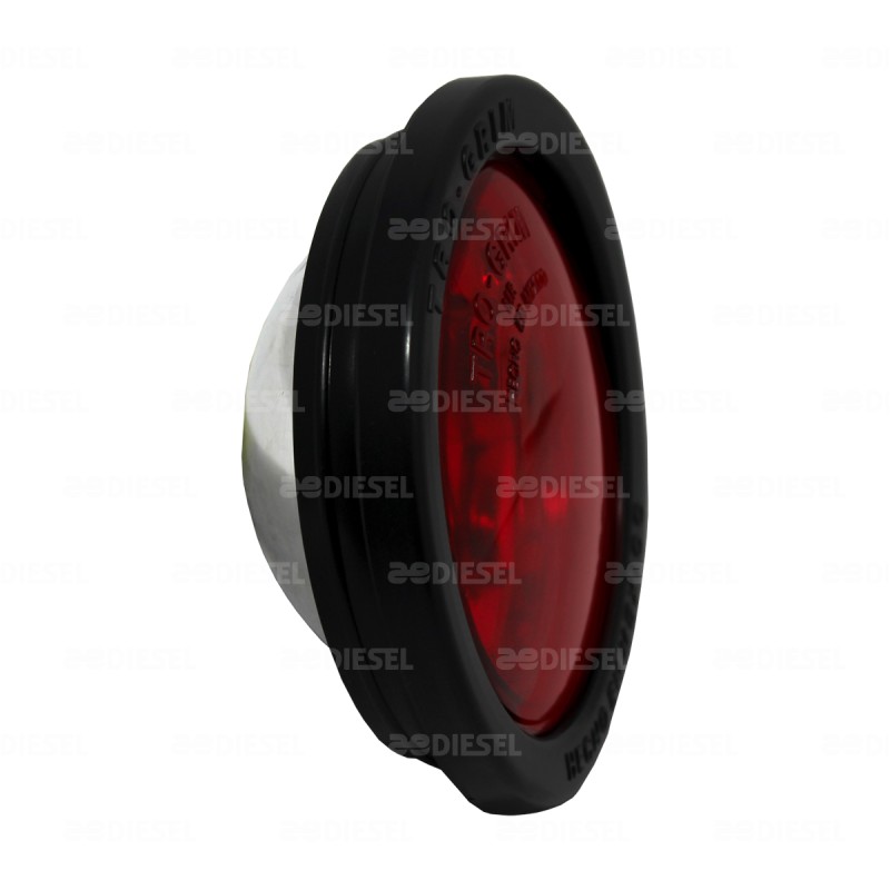 PLAFÓN 12V 24 LED 4" ROJO GOMA ESTROBO