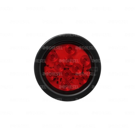 PLAFÓN 12V 10 LED ROJO 4" GOMA DESTELLO