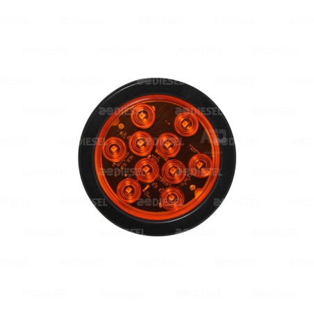 PLAFÓN 12V 10 LED ÁMBAR GOMA C/MOV