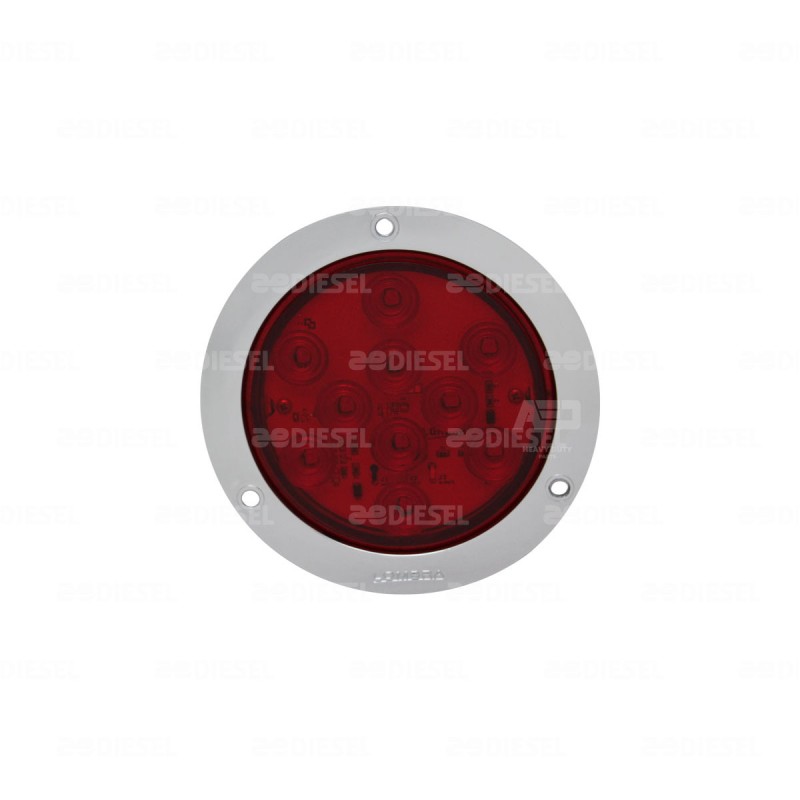 PLAFÓN 12V 10 LED ROJO 4" BRIDA CR