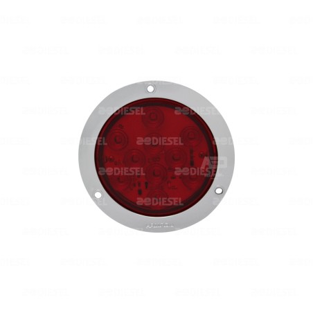 PLAFÓN 12V 10 LED ROJO 4" BRIDA CR
