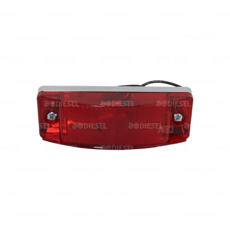 PLAFÓN ROJO REC BISEL CROMADO C/R