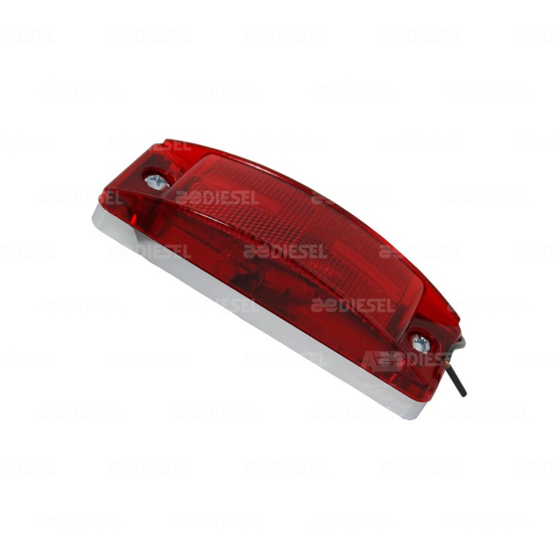 PLAFÓN ROJO REC BISEL CROMADO C/R