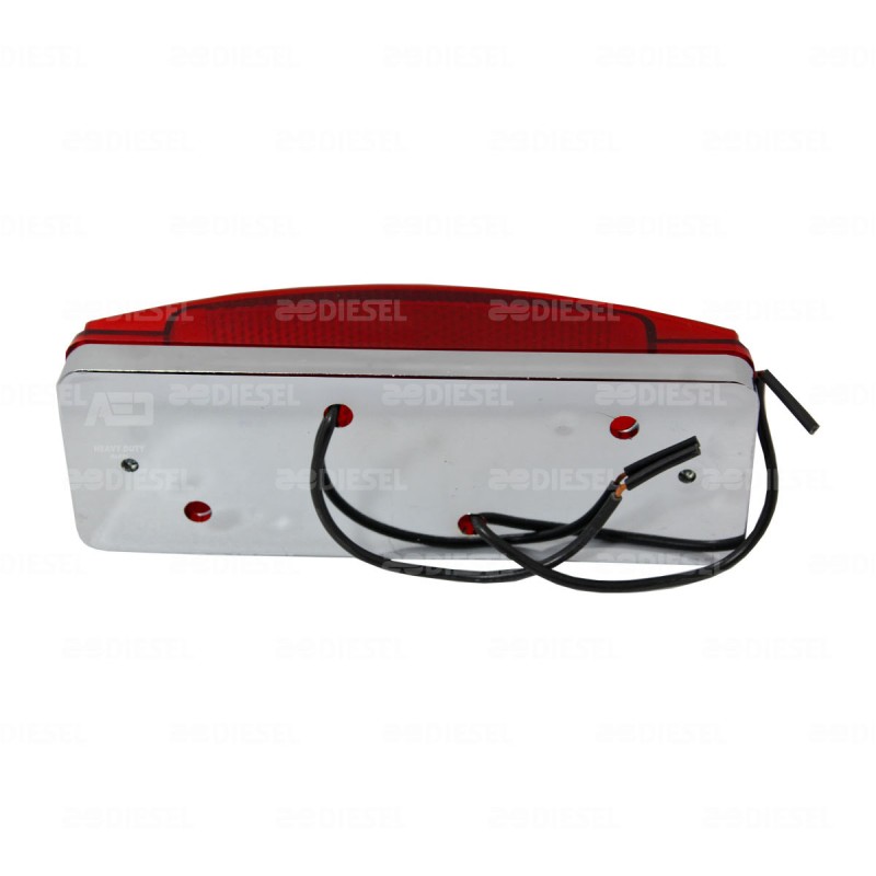 PLAFÓN ROJO REC BISEL CROMADO C/R