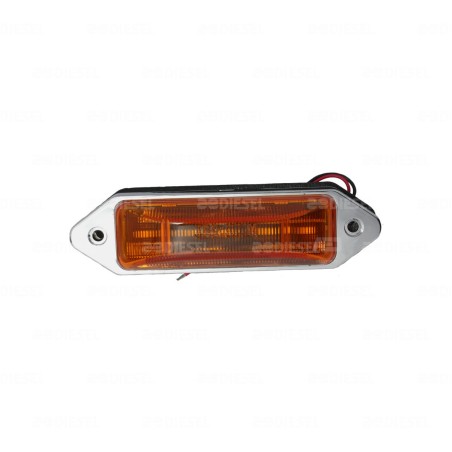 PLAFÓN 12/24V 5 LED LATERAL ÁMBAR CROMADO FIJA