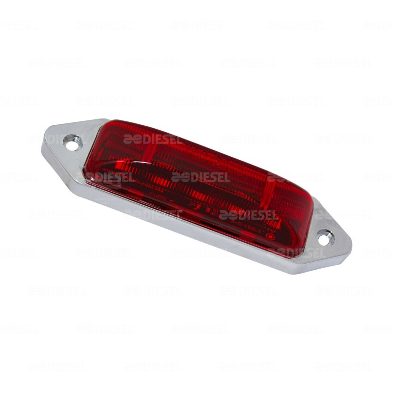 PLAFÓN 12/24V 5 LED LATERAL ROJO CROMADO FIJA