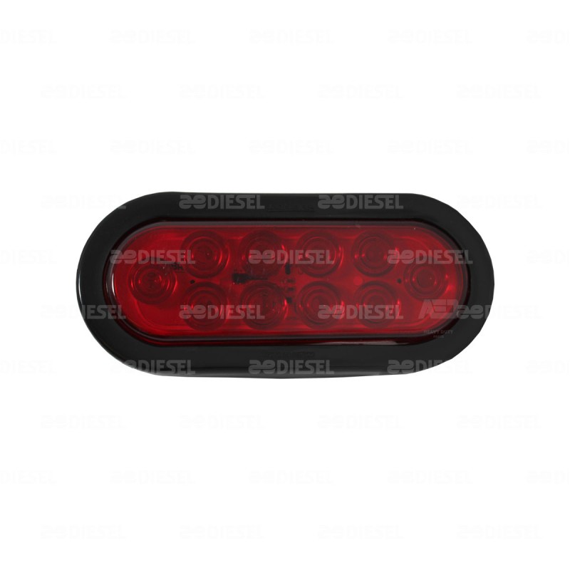PLAFÓN 12V 10 LED ROJO GOMA OVALADO