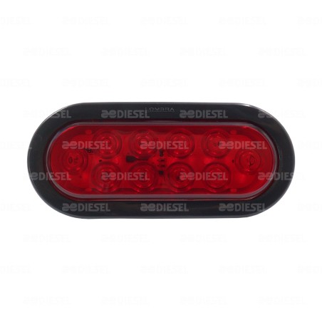 PLAFÓN 12V 10 LED ROJO GOMA OVALADO