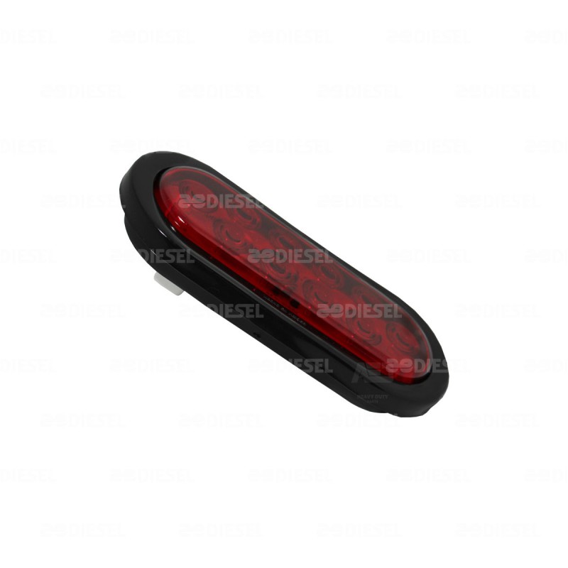 PLAFÓN 12V 10 LED ROJO GOMA OVALADO