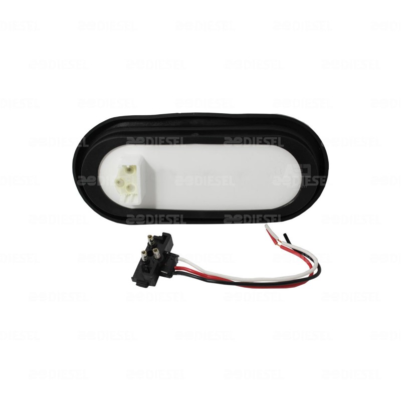 PLAFÓN 12V 10 LED ROJO GOMA OVALADO