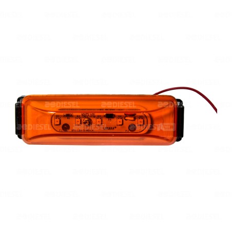 PLAFÓN 12V 4LED ÁMBAR BISEL NEGRO 19002