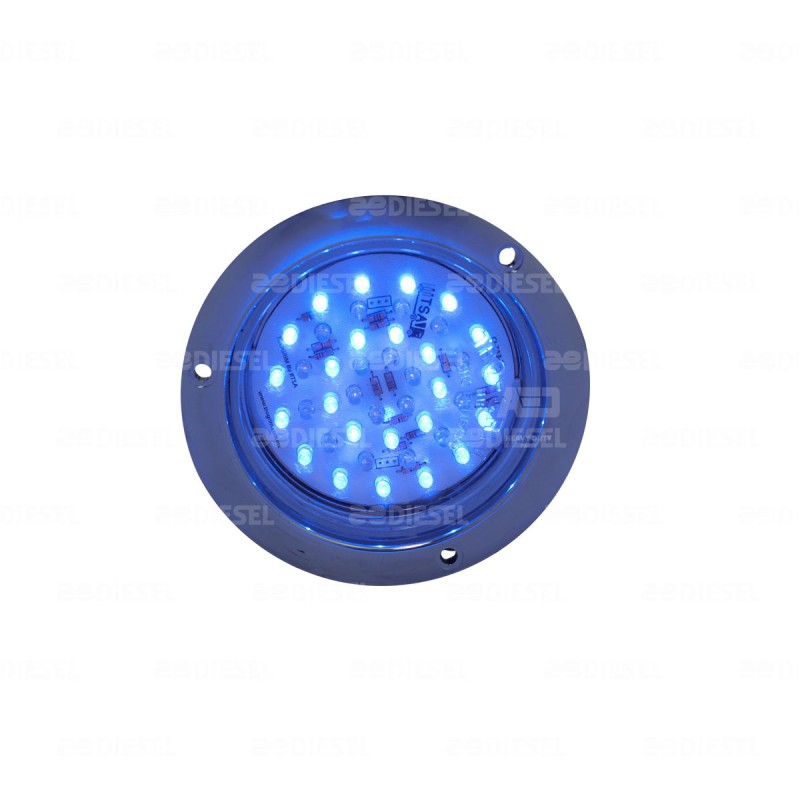 PLAFÓN 12V 24 LED 4" AZU/ROJO CROMADO