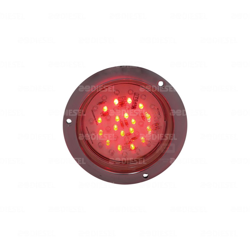 PLAFÓN 12V 24 LED 4" AZU/ROJO CROMADO