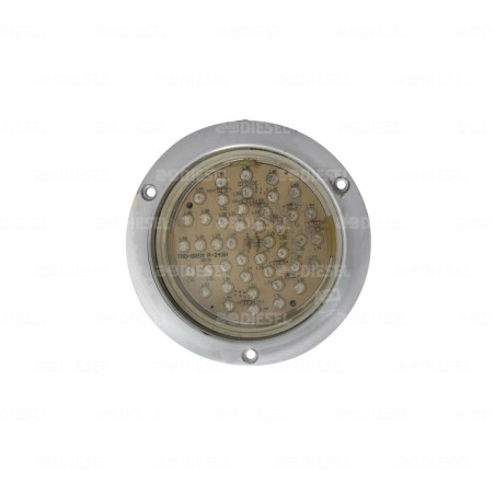 PLAFÓN 12/24V 12 LED 4" ÁMBAR CROMADO ESTROBO