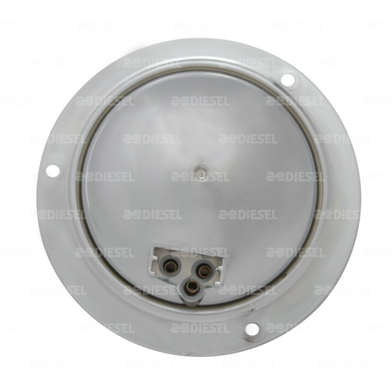 PLAFÓN 12/24V 43 LED 4" ÁMBAR/ROJO CROMADO ESTROBO