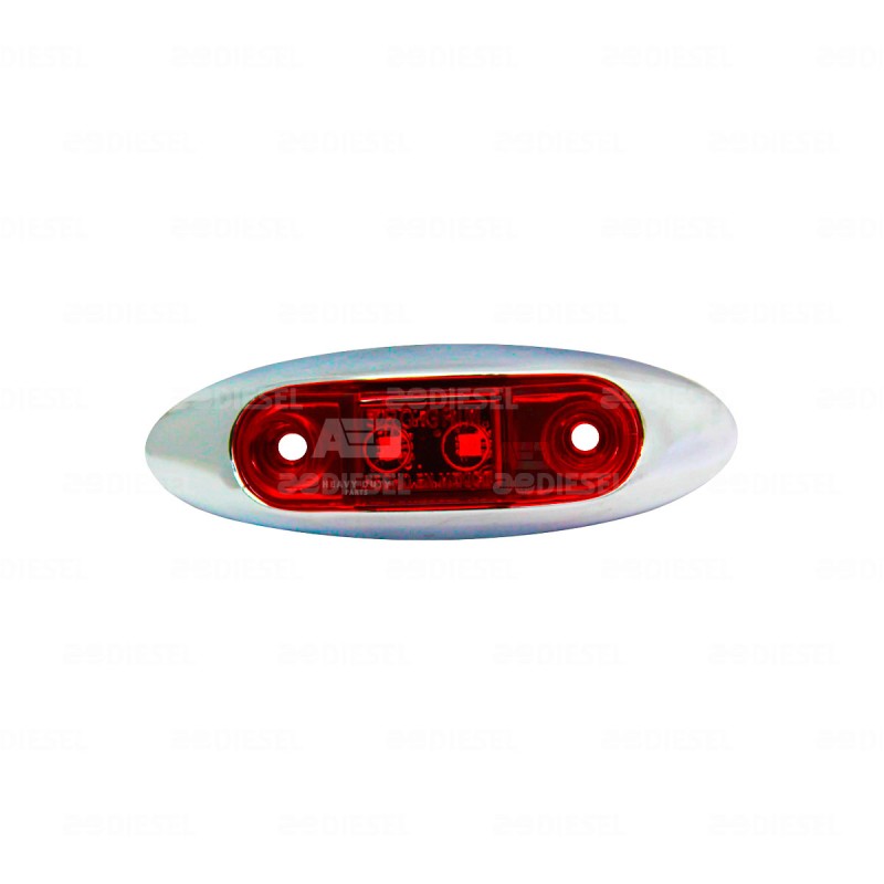 PLAFÓN 12/24V 2 LED LATERAL ROJO CROMADO FIJA